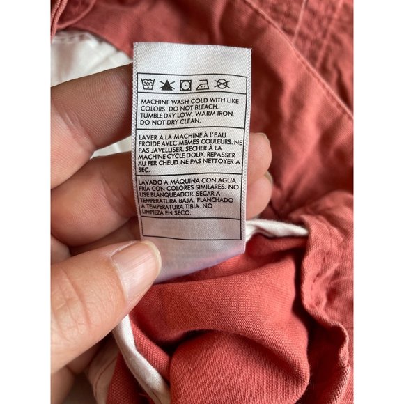 Hurley Lightweight Salmon Pink Jean‎ Jacket Moto Style 100% Cotton Size Small - Picture 8 of 8